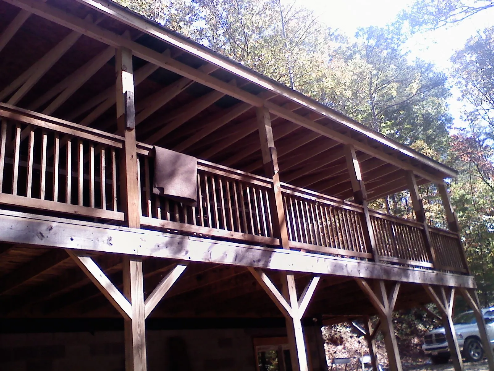 Timber framing under a new elevated porch and deck — Roof Leak Repair in Matagorda by Roofing Brothers